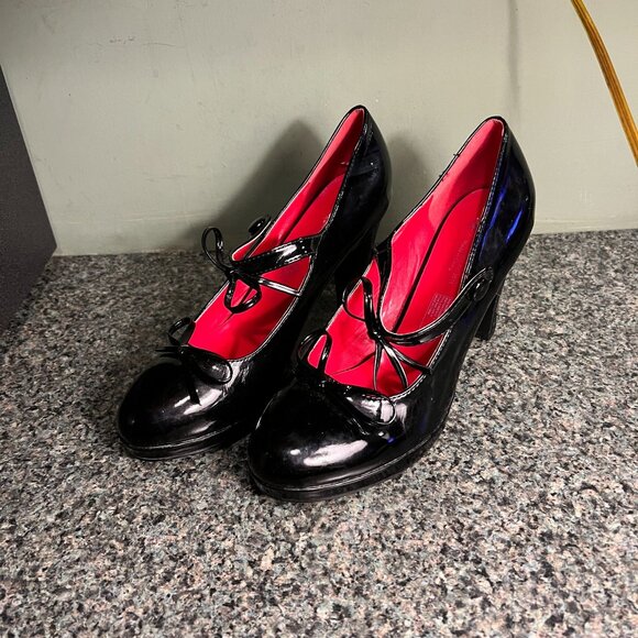 RUBIES Black Patent Leather Mary Jane Platforms - Picture 5 of 16